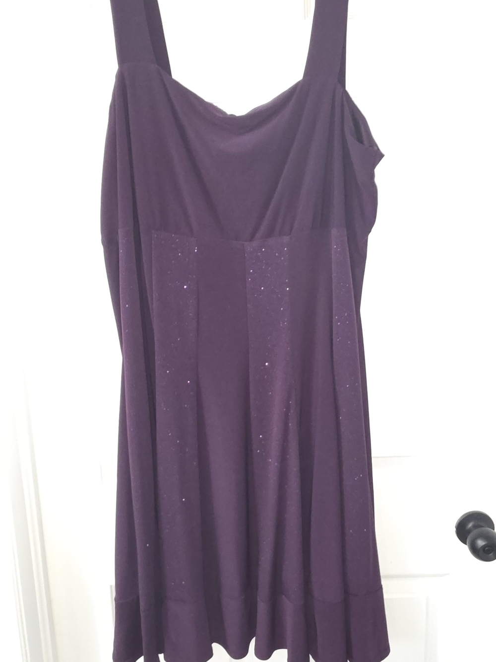 R&M Richards Purple Sleeveless Sparkle Midi Dress